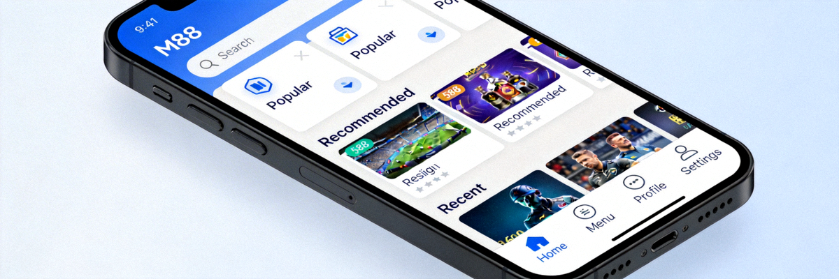 Tampilan antarmuka M88 yang dioptimalkan untuk perangkat mobile dengan navigasi yang mudah